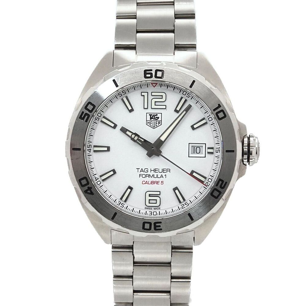 TAG Heuer Formula 1 Calibre 5 WAZ2114 Men's Watch, Date, White, Automatic Mov...